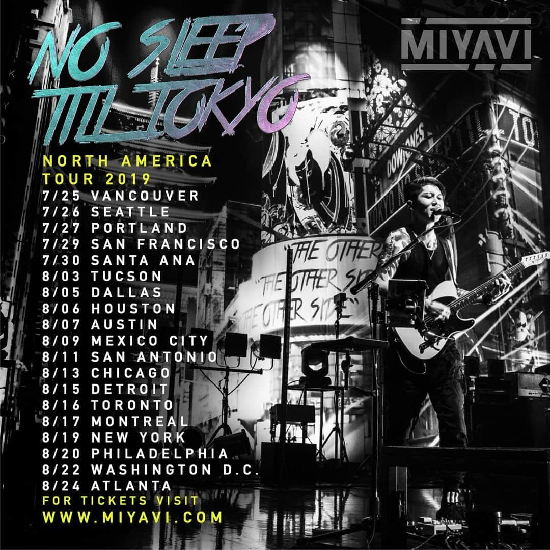 MIYAVI（石原貴雅）さんのインスタグラム写真 - (MIYAVI（石原貴雅）Instagram)「No sleeping on this tour. Who’s ready to stay up all night with us?」7月2日 4時58分 - miyavi_staff