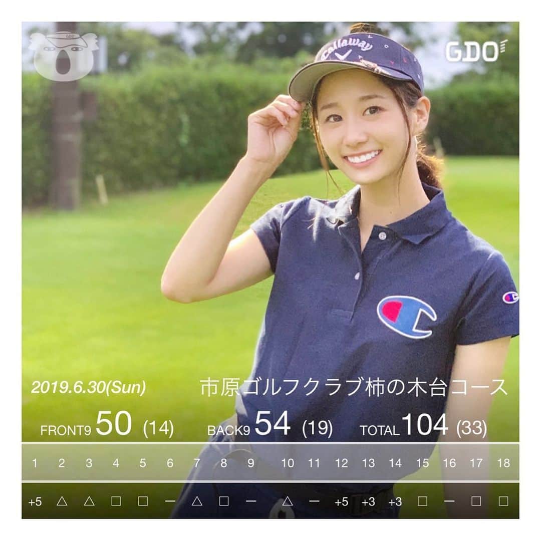 筒井萌子のインスタグラム：「* 21ラウンド目◡̈⃝︎⋆︎* ⇒市原ゴルフクラブ柿の木台コース⛳️ ベストスコア更新✨ゴルフ始めて半年、現在104🏌️‍♀️ ここまで来ると喜びより+5+3をせめてダボにしてたら 100切り出来たのにっていう悔しさが勝つ😭 今までダボやボギーで喜んでたのに、 パーやバーディー取りたい欲が出てきたのも 成長していってる証拠ですね😂💦 ・ そんな簡単に100切りは出来ないのは分かってるけど 年内には切れるようにまたコツコツ練習頑張ります✨ ・ 最近、グリップやクラブにもこだわりたくなってきた🤣 完全にハマってしまってます٩( ᐛ )و ・ wear: @champion ・ #筒井萌子 #女優 #actress #モデル #model #岡山  #shooting #instagood #instalike #converse #撮影 #followme #instalike #ゴルフ #ゴルフ女子 #ゴルフコーデ #골프 #좋아요반사 #좋아요그램 #좋아요환영 #데일리그램 #패션 #오오티디 #카페 #카페 #ジャパンゴルフフェア #ゴルジョバ #ゴルフドゥ #golf」
