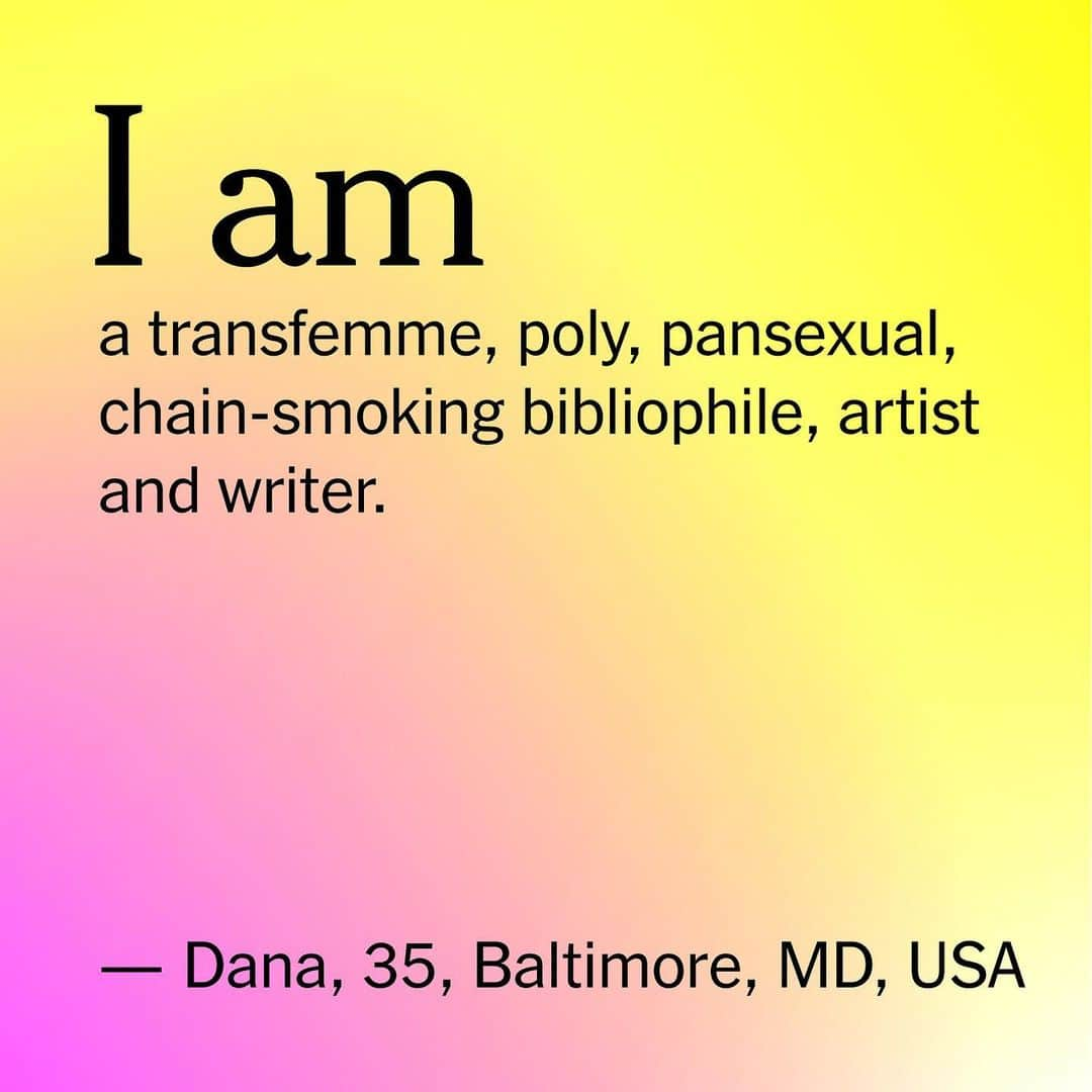 ニューヨーク・タイムズさんのインスタグラム写真 - (ニューヨーク・タイムズInstagram)「Identity is complex, and the words we use to identify ourselves can give insight into our values, our personalities, our appearances and our passions. When we asked readers to tell us who they are, more than 5,000 people responded. Those who shared their self-definitions weren’t limiting their descriptions to sexuality, gender or race — they also included their communities and the unique experiences that had shaped them. Their stories are reminders that “the human experience is infinite” and the way we describe ourselves — particularly for those in the LGBTQ community — continues to evolve. Here are nine responses we received. Check out the link in our bio to read more.」7月2日 8時25分 - nytimes