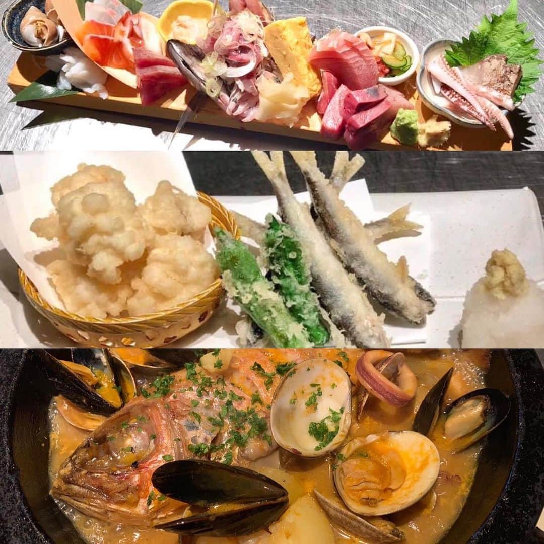 のインスタグラム：「魚いろいろ魚金UOKIN #刺身 #天ぷら #ブイヤベース #魚金 #UOKIN」