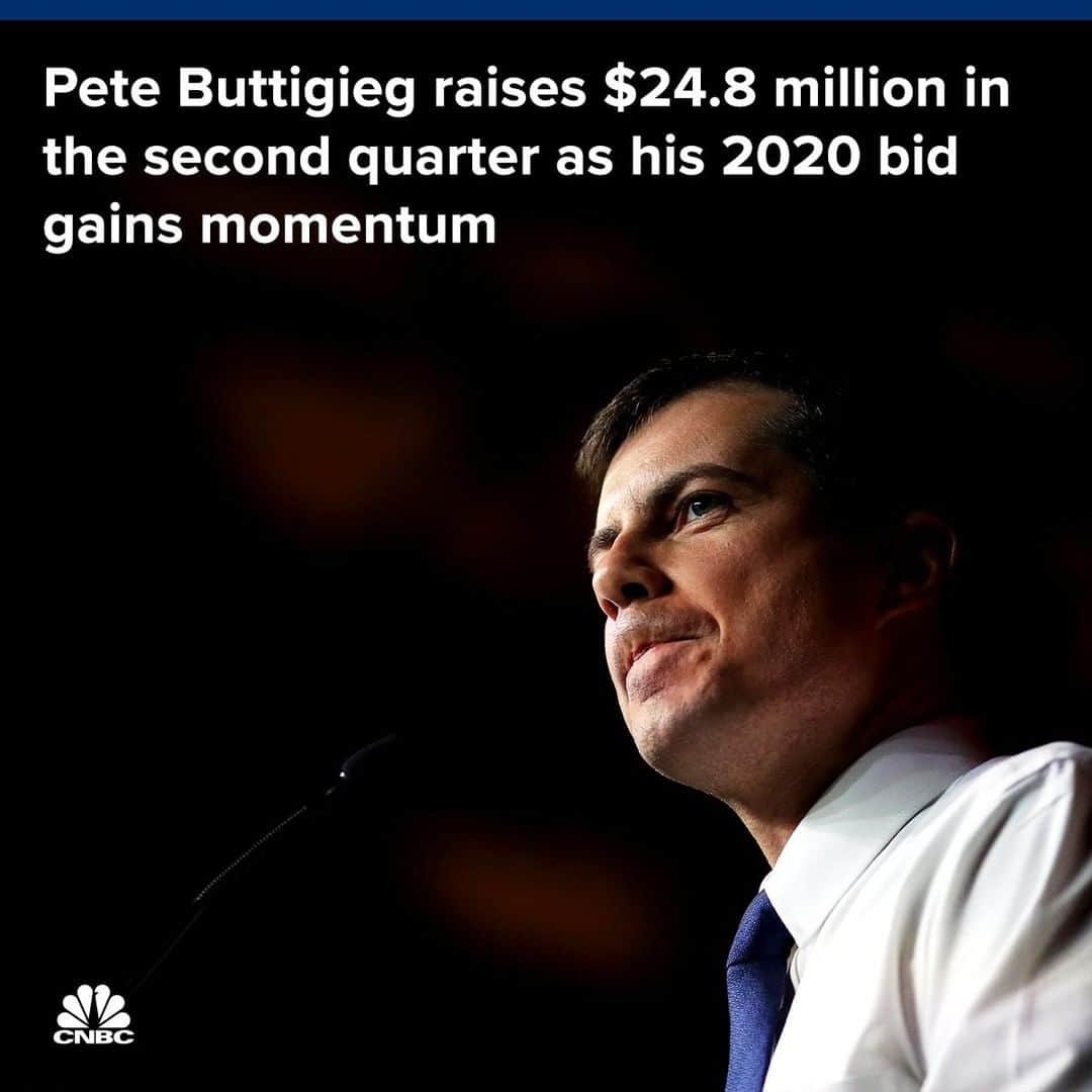 CNBCさんのインスタグラム写真 - (CNBCInstagram)「Democratic rising star and 2020 presidential hopeful Pete Buttigieg is going into the third quarter with millions on hand, a massive total. 💰⁠ ⁠ That's largely because Buttigieg has made inroads with big-money donors. ⁠ ⁠ Buttigieg has enlisted the help of at least two dozen Democratic bundlers who had strong allegiances to former President Barack Obama and Hillary Clinton during her White House run. ⁠ ⁠ Buttigieg is among three 2020 candidates, including former Vice President Joe Biden and Sen. Kamala Harris, who have received the support of top financiers across the country.⁠ ⁠ More on who is funding the candidates, at the link in our bio. ⁠ *⁠ *⁠ *⁠ *⁠ *⁠ *⁠ *⁠ *⁠ #petebuttigieg #mayorpete #fundraising #politics #democrat #election2020 #election #presidentialelection #politicalnews #uspolitics #followthemoney #yourmoneyyourvote #news #new #cnbc」7月2日 11時00分 - cnbc