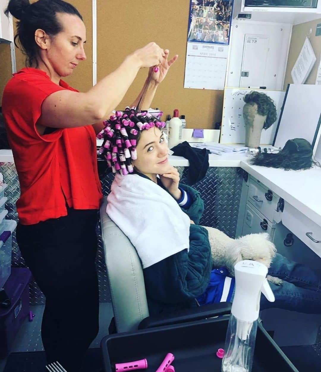 CosmoProf Beautyさんのインスタグラム写真 - (CosmoProf BeautyInstagram)「No demogorgon can ruin Nancy's 80's coif 👾 #BTS peek at #StrangerThings actress @nattyiceofficial mid-perm with stylist @katsuhre using @zotosprofessional ➰ --- Can you guess how many #perms were necessary for season 3? Leave your guess 👇 below! --- Find your #perm essentials in-store, online and through your #cosmoprofbeauty DSC team!  #repost #katsuhre #zotosprofessional #strangerthings3」7月17日 1時56分 - cosmoprofbeauty