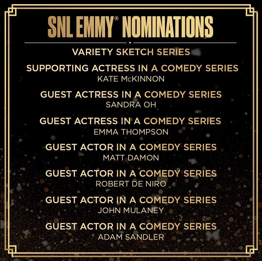 Saturday Night Liveさんのインスタグラム写真 - (Saturday Night LiveInstagram)「𝗖𝗢𝗡𝗚𝗥𝗔𝗧𝗨𝗟𝗔𝗧𝗜𝗢𝗡𝗦 to everyone here at #SNL! ✨Swipe for the full list of nominations✨ #Emmys」7月17日 2時31分 - nbcsnl