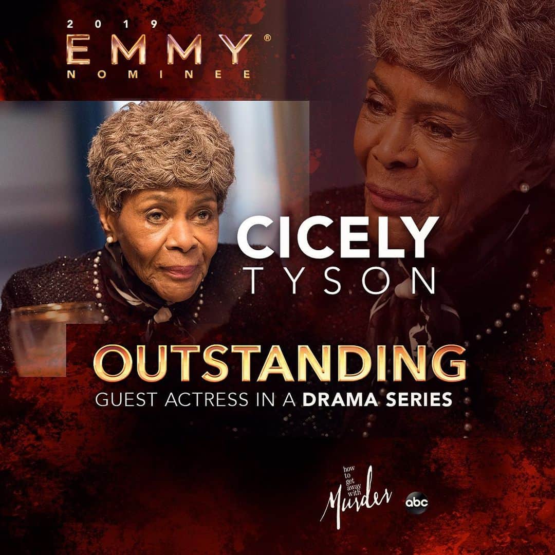 アメリカン・ブロードキャスティング・カンパニーのインスタグラム：「Congratulations to Cicely Tyson for her #Emmy nomination for Guest Actress in a Drama Series!!! #HTGAWM」