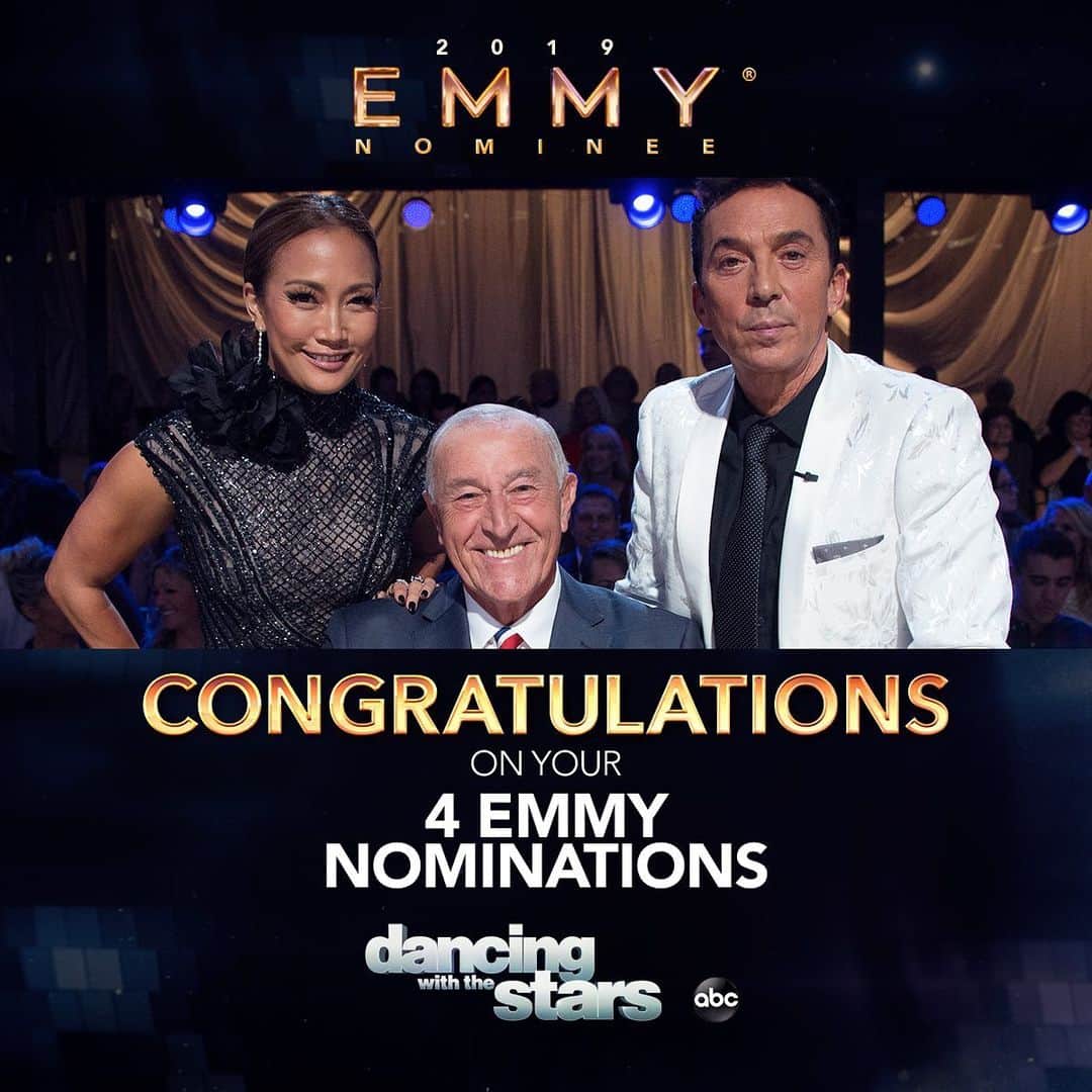 アメリカン・ブロードキャスティング・カンパニーのインスタグラム：「Congratulations to #DancingWithTheStars for their #Emmy nominations!! #DWTS」