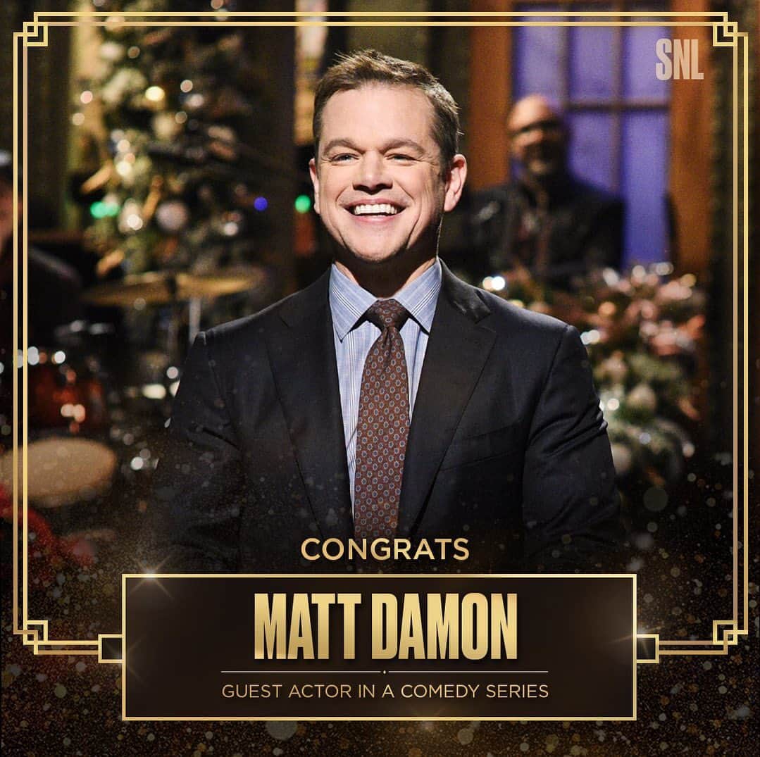Saturday Night Liveさんのインスタグラム写真 - (Saturday Night LiveInstagram)「He took it to a 15 real quick. 💥 Congrats, Matt Damon! #Emmys」7月17日 4時00分 - nbcsnl