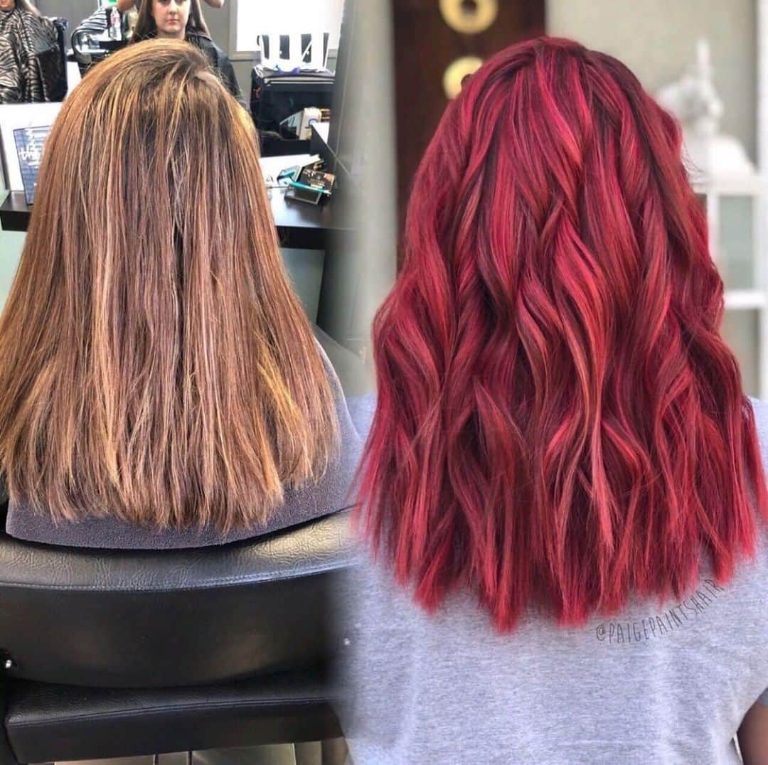 CosmoProf Beautyさんのインスタグラム写真 - (CosmoProf BeautyInstagram)「When your client is RED-dy for a fresh new look❤🙌 ✨ Babylighted with the help of @trionicshaircare Accent + Actuator. Rinsed & shampooed, then applied @joico Color Butter Red (which turned out more like pink in some spots, but we weren’t mad about it 😂) Hair by: @paigepaintshair ✨ Instantly add vibrant color or refresh faded tones with Joico Color Butters, on sale 50% off this month at #cosmoprofbeauty where you are #licensedtocreate . . #repost #trionics #trionicshaircare #joicocolorbutter #joicocolor #redhaircolor #haircolortransformation #hairmakeover」7月17日 5時15分 - cosmoprofbeauty