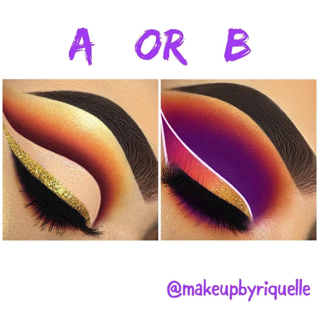 Makeup Addiction Cosmeticsさんのインスタグラム写真 - (Makeup Addiction CosmeticsInstagram)「Both looks created with our #makeupaddictionbrushes by @makeupbyriquelle! 💥🔥 ✨ Which one is your favourite? A or B? 😍😍😍 #makeupaddiction #makeupaddictioncosmetics #wakeupandmakeup #highlighter #shimycatsmua  #make4glam #fakeupfix #maquiagem」7月17日 5時15分 - makeupaddictioncosmetics