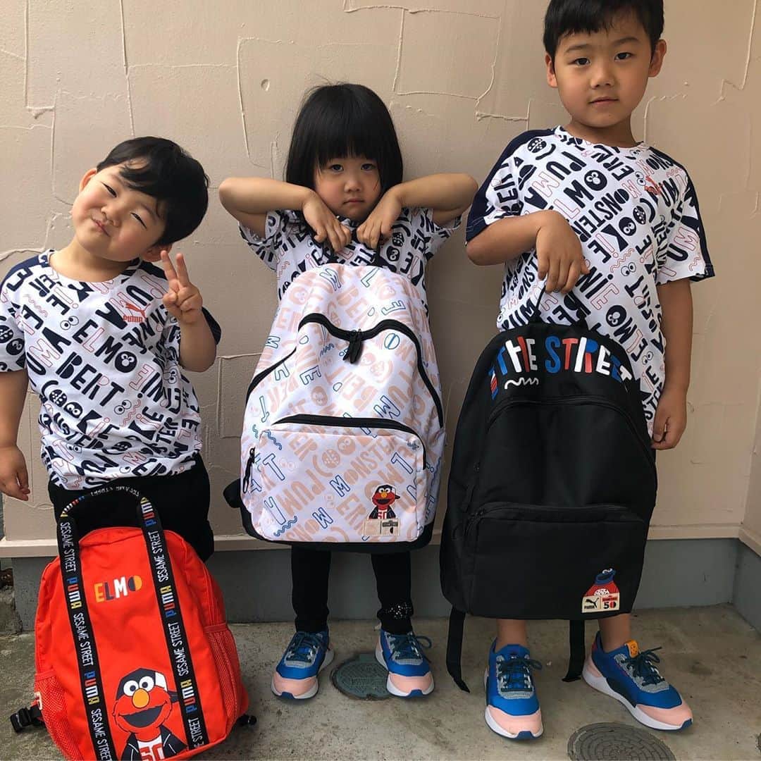 遠藤航のインスタグラム：「. #puma #pumajapan  #pumakids  #プーマ #kids  #fashion  #kidsfashion  #子供  #子供服  #コラボ  #エルモ」