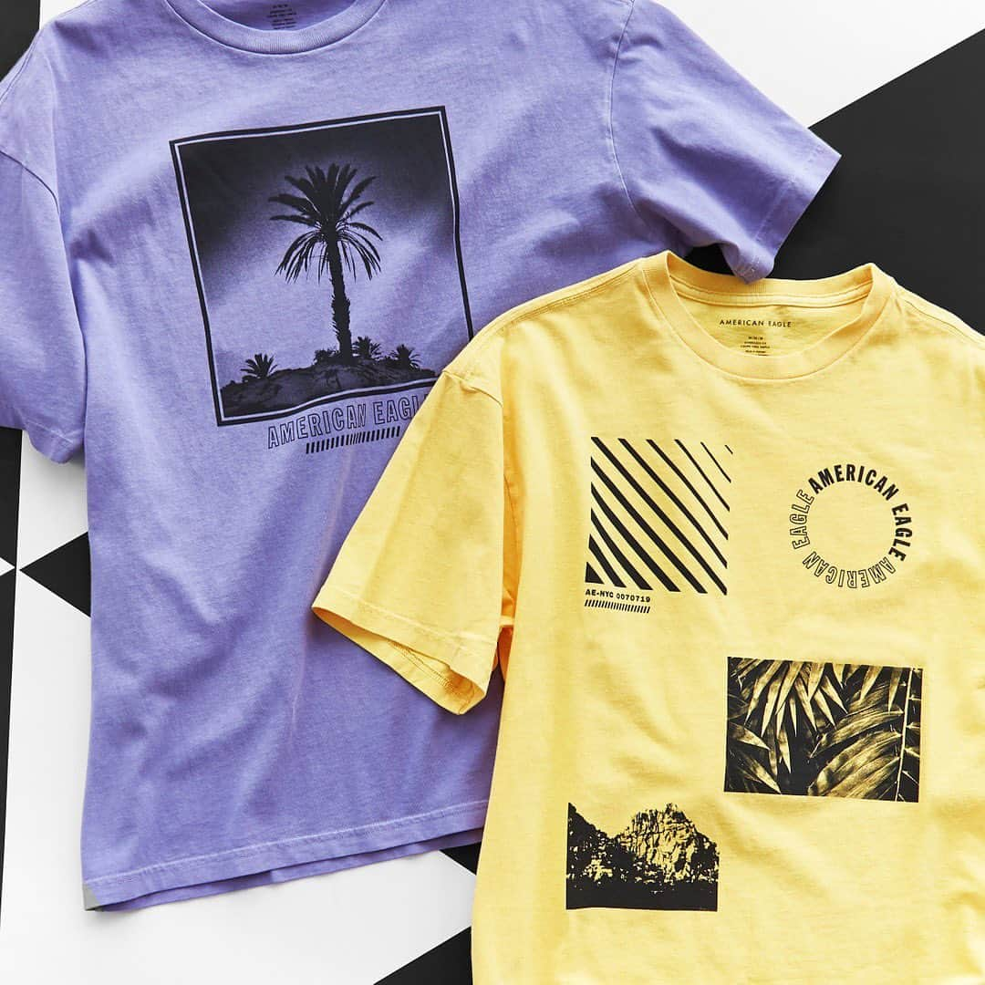 American Eagleさんのインスタグラム写真 - (American EagleInstagram)「Things are getting graphic. Tap to shop these fresh-for-summer tees」7月3日 0時26分 - americaneagle