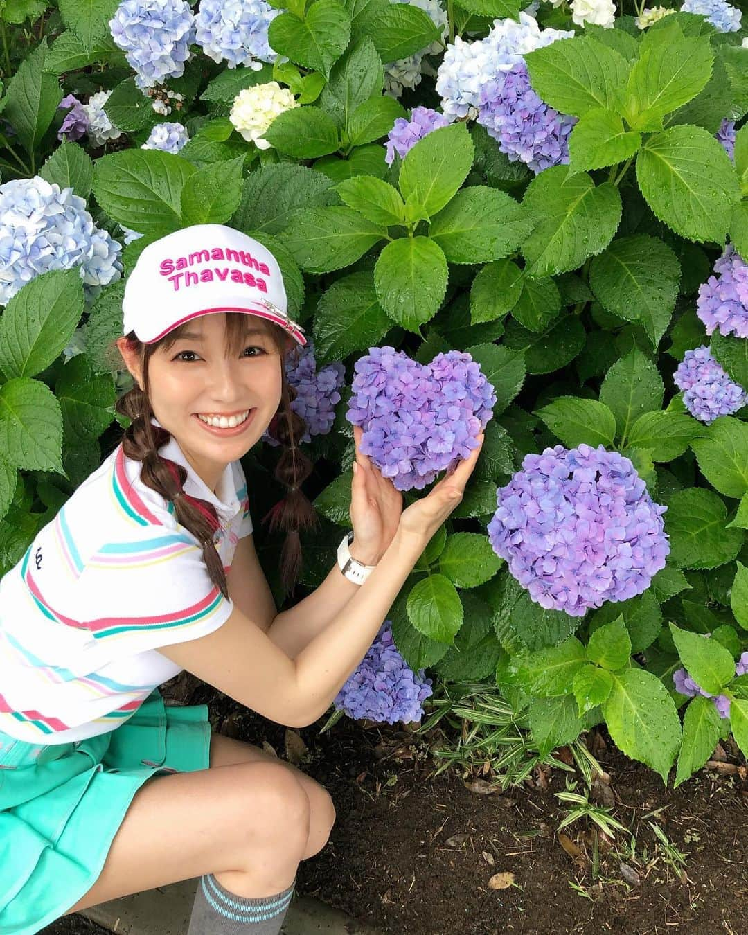 松中みなみさんのインスタグラム写真 - (松中みなみInstagram)「💜の紫陽花 ・ ・ ・ #ゴルフ #ゴルフ女子  #紫陽花 #ハートの紫陽花 💜 #梅雨」7月2日 17時58分 - minami_matsunaka