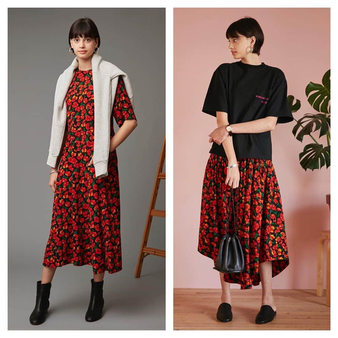 マイダルタニアンさんのインスタグラム写真 - (マイダルタニアンInstagram)「【 2019 PRE FALL / THE SHINZONE 】 ◾️POPPY DRESS & POPPY SKIRT  オリジナルのポピー柄を用いたワンピースとギャザースカート。  ブラックベースに赤い花柄なので、甘くなりすぎることなく、大人っぽい雰囲気でお召しいただけます。  ぜひこの機会にお試しくださいませ。  #shinzone #シンゾーン #theshinzone2019aw #newarrivals #poppy #flower #dress #skirt」7月2日 18時25分 - shinzone_official