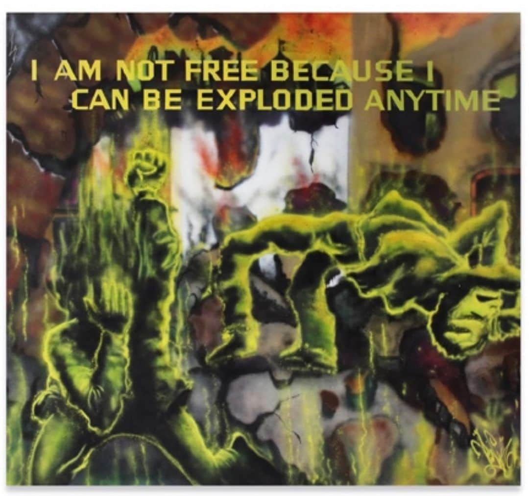 KAWSONEさんのインスタグラム写真 - (KAWSONEInstagram)「Jenny Holzer / Lady Pink I am not free because I can be exploded anytime Survival (1983-85) #JennyHolzer #LadyPink #currentmood」7月2日 21時33分 - kaws