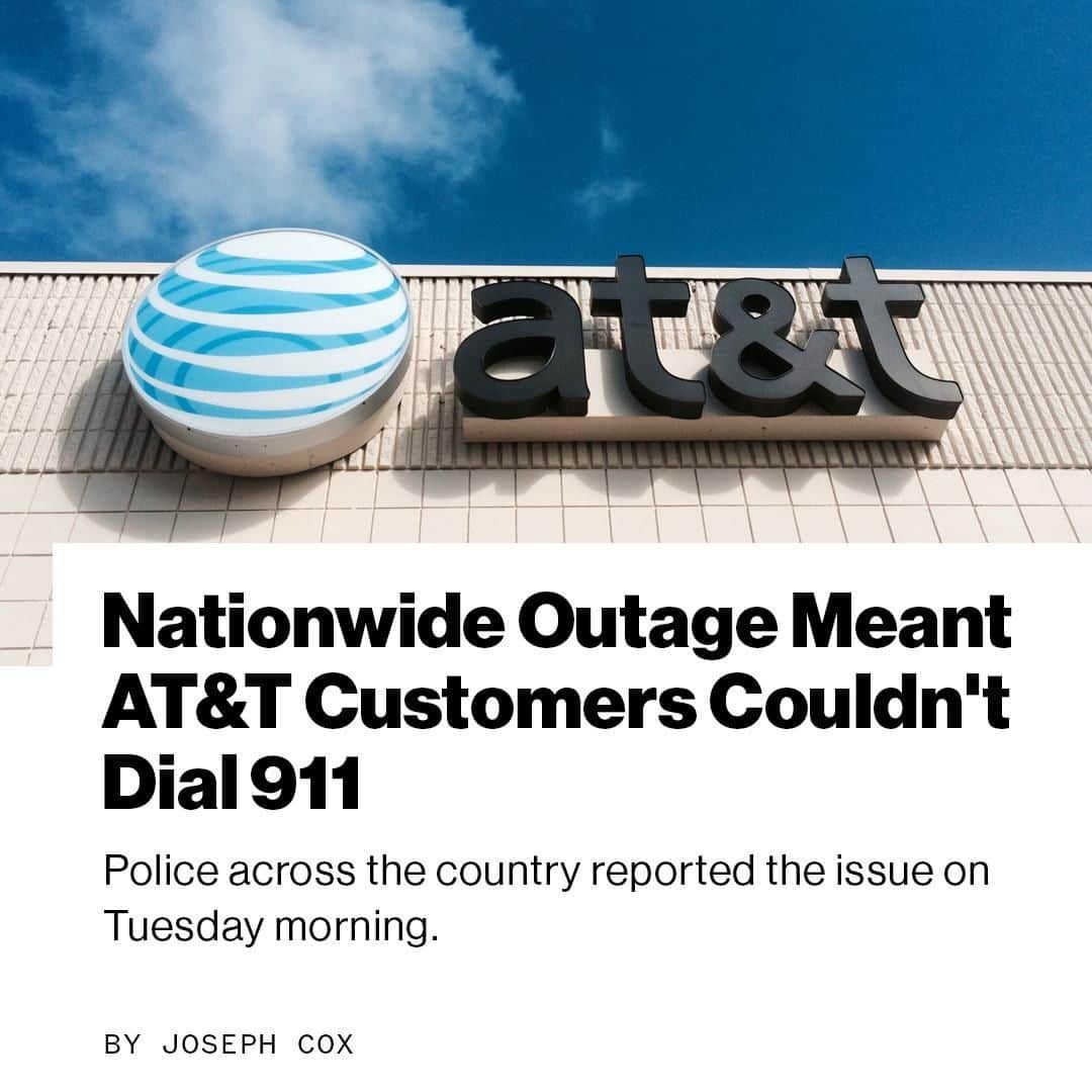 VICEさんのインスタグラム写真 - (VICEInstagram)「Multiple police departments across the country reported an outage for AT&T on Tuesday morning, meaning customers on the carrier couldn't dial 911. The issue has since been resolved, according to AT&T. More info at our link in bio. 📸: Getty」7月2日 22時50分 - vice