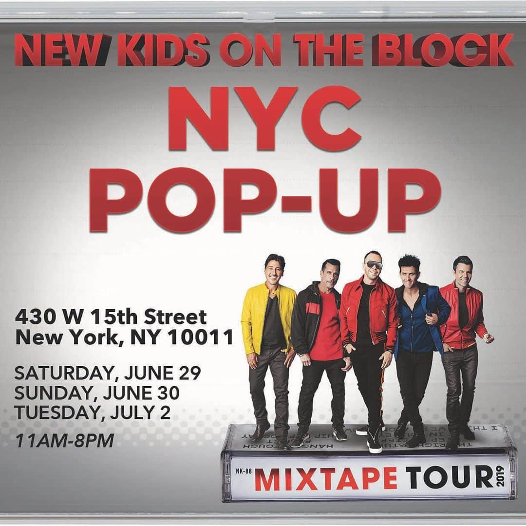 ニュー・キッズ・オン・ザ・ブロックさんのインスタグラム写真 - (ニュー・キッズ・オン・ザ・ブロックInstagram)「NEW KIDS ON THE BLOCK NYC POP-UP | 11 AM-8 PM  430 W. 15th Street | New York, NY | 10014  Last chance to get your hands on an exclusive @nkotb capsule collection, including a range of new and vintage designs, limited-edition embroidered jackets, accessories, and more! #Mixtapetour #NKOTB」7月3日 0時04分 - nkotb