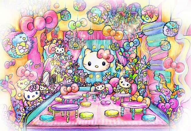 KAWAII MONSTER CAFEさんのインスタグラム写真 - (KAWAII MONSTER CAFEInstagram)「LIMITED SPECIAL AREA❤️🎀Mel-tea Hello Kitty Room😍😍😍😍 This is sketch for it. We gonna start special area from 12st July🥰 Only reservation accepted area😉 Call us ☎︎」7月3日 9時42分 - kawaiimonstercafe