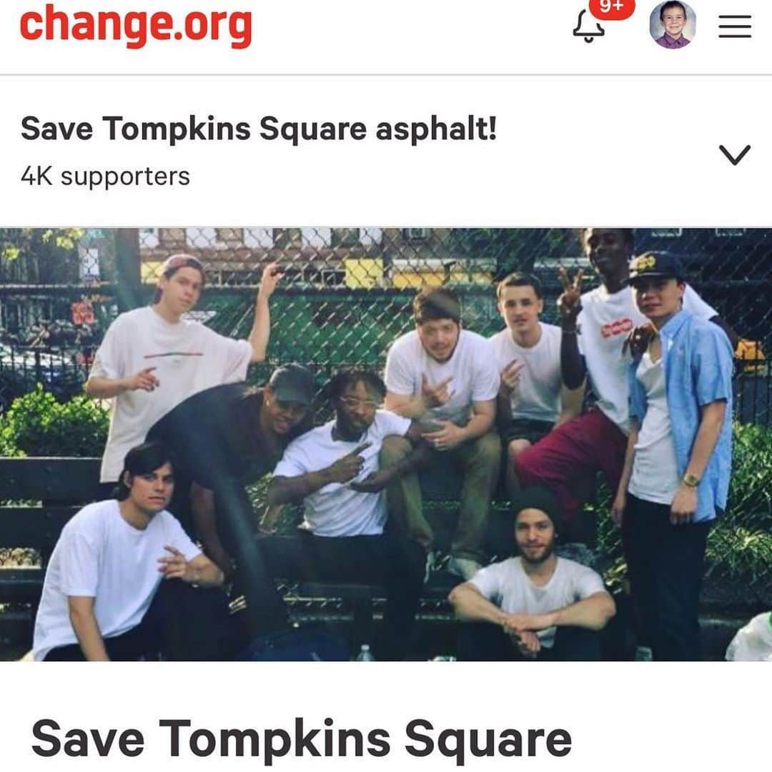 マリオ・ソレンティさんのインスタグラム写真 - (マリオ・ソレンティInstagram)「Please take a moment to sign the petition to protect one of NYC favorite SK8 spots in Tompkins square park . This park provides a safe and healthy environment for nyc kids to express themselves, connect and have a sense of belonging. “Building a strong community” ....... link in Bio to sign!  Please read below. Thank you 🙏🏻 . . . . This park is notoriously used by skateboarders. 365 days out of the year this park is used by skateboarders. We shovel it in the winter and we hang out in the local shops in the neighborhood. We have been here for 30 years. We build DIY obstacles and use this park night and day. The worst issues we would have is when the police athletic league would come in the summers and kick us out for their kickball, softball, and roller hockey games. The city has planned to build a turf field with out reaching out for any public opinion. They are doing this to further gentrify this area as we are obviously an unfavorable group of people. Please help us by signing the petition I have attached below. Thank you.」7月3日 10時12分 - mario_sorrenti