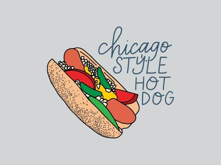 Dribbbleさんのインスタグラム写真 - (DribbbleInstagram)「Never to be topped with ketchup. Chicago Style Hot Dog by @letteringworks⠀ ⠀ #dribbble #dribbblers #design #illustration #lettering #chicagodog」7月3日 7時30分 - dribbble