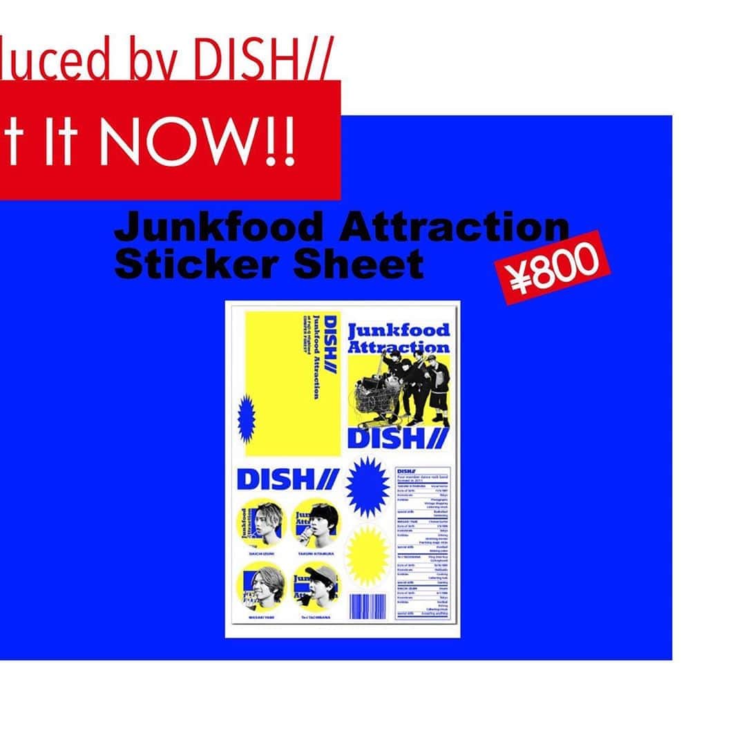 DISH//さんのインスタグラム写真 - (DISH//Instagram)「8/18(日)開催！ DISH// SUMMER AMUSEMENT ’19 🍟Junkfood Attraction🍕 【オフィシャルグッズ事前通販】 7/3(水) 19:00〜受注受付スタート！ . ●Junkfood Attraction Sticker Sheet●　￥800（税込） サイズ：B5 . あちらこちらにペタペタ貼れちゃうステッカーシート✨ あなたの私物をDISH//仕様にカスタマイズしちゃってください😉 . 詳細は特設サイトへ 🔗http://dish-web.com/summeramusement2019/」7月3日 19時10分 - dish__official