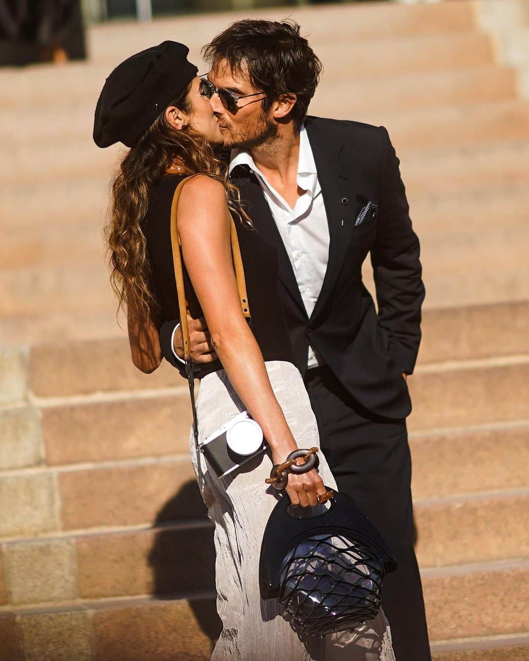 Just Jaredさんのインスタグラム写真 - (Just JaredInstagram)「@nikkireed and @iansomerhalder share a romantic kiss ahead of the @armani show in Paris! #NikkiReed #IanSomerhalder Photos: GC Images, Splash」7月3日 11時59分 - justjared