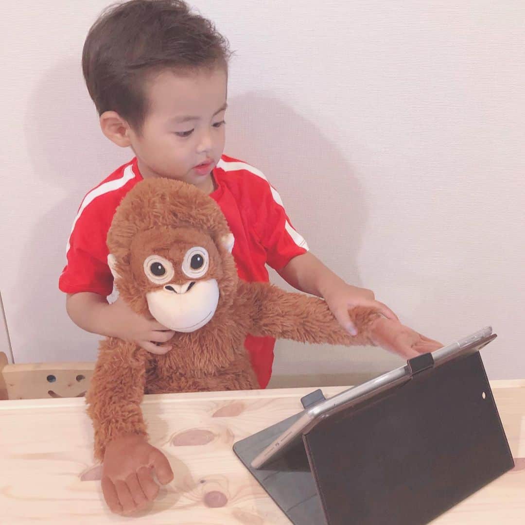 A_kun*mamaさんのインスタグラム写真 - (A_kun*mamaInstagram)「HELLO🧸﻿﻿ ぬいぐるみ男子あーくんです❤️😂﻿﻿ ﻿﻿ 弟みたいに大事にしてる﻿﻿ オラウータンのうーたんと🙈←﻿﻿ 今日もちょっと一緒にお勉強✨🖋﻿﻿ ﻿﻿ 個人的に我が家ではこの時期は﻿﻿ とにかく自由にのびのびと元気いっぱい﻿ 遊ぶことが今は何より大事だと思っていているので﻿﻿ お勉強らしいお勉強や習い事はさせていませんが﻿﻿ ちょっと前に紹介させてもらった﻿﻿ 次世代教育アプリ 「Maria＠home」﻿は﻿ あれからずっと楽しみながら続けています👦🏻📗﻿﻿ @mariaproject.inc ﻿﻿ ﻿﻿ 絵本を読んでクイズに答える形式で﻿﻿ 子どもの教育について実証実験のもとに﻿﻿ ”知識を応用する”事にポイントが置かれて﻿﻿ 作り込まれているので﻿﻿ あーくんも最後まで真剣に聞いて考え、﻿﻿ 集中力がついてきたと思います✨👦🏻﻿﻿ 楽しく遊びながらできるっていいですよね💓﻿﻿ ﻿﻿ ﻿﻿ 是非一度アプリで『Maria＠home』で﻿﻿ 検索してやってみて下さい💙﻿﻿ ﻿﻿ ▶️ https://mariaproject.com/ ﻿﻿ ﻿﻿ ﻿﻿ ﻿﻿ #Mariahome #Mariaでお勉強中 #PR #絵本　#子育てグラム　#スマイル育児　#育児　#ママリ　#子育て　#知育　#知育玩具　#知育 #ママと息子 #親子 #親子の時間 #こども #お勉強 #インスタキッズ #おススメ #アプリ #ベビフル #ママノコ #コドモノ #絵本 #ぬいぐるみ男子 #むすこーで #息子 #3歳5ヶ月 #3才児 #習い事﻿」7月3日 17時02分 - aaaooo121