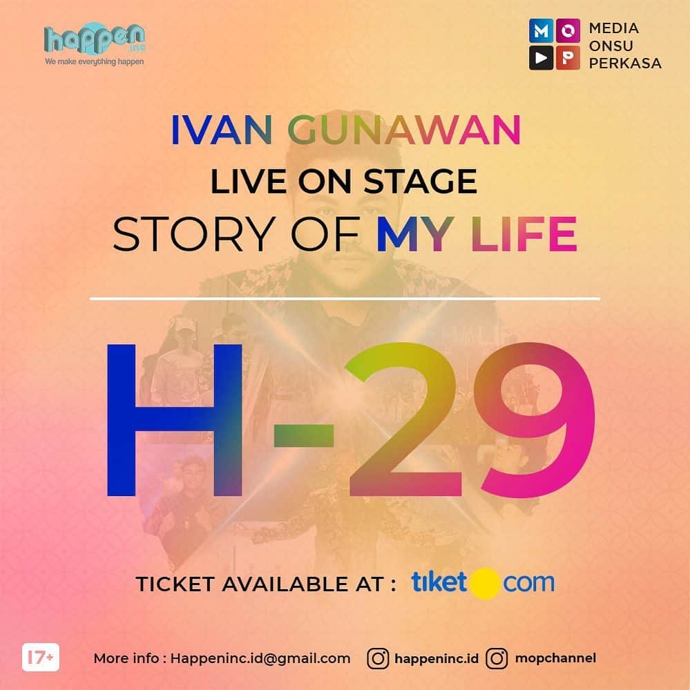 Ivan Gunawanさんのインスタグラム写真 - (Ivan GunawanInstagram)「Mumpung masih pd baru gajian nihh, yuk beli tiketnya Ivan Gunawan Live On Stage "Story Of My Life". Buat yg males bayar cash? Tenang karena di @tiketcom banyak pilihan cara pembayaran, bahkan bisa dicicil lewat bank tertentu! Tuuhh kurang apa lagi coba?  Rugi banget kalo ga nonton, karena acaranya dijamin seru dan spektakuler serta didukung oleh banyak bintang seperti:  Rossa, Titi DJ, Krisdayanti, Ruben Onsu  Wendi Cagur, Gilang Dirga, Lesty D'Academy,  Titiek Puspa, Tike Priatnakusumah, Jeremy  Teti, Ikmal Tobing, DJ Goeslan, Haikal Baron,  Lucky Octavian, Muhammad Fauzan, dan Taufan Purbo.  Dapetin tiketmu hanya di @tiketcom.  Event promoted by @happeninc.id  #ivangunawanliveonstage #storyofmylife #happeninc #mediaonsuperkasa」7月3日 18時39分 - ivan_gunawan