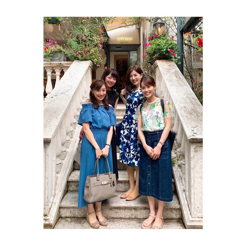 楠紗友里さんのインスタグラム写真 - (楠紗友里Instagram)「久々集まった元ANN系列同期と❤️ 皆それぞれ頑張っていて、良い刺激になりました😆🔥 ** なんといっても、あの2週間の厳しく過酷な（笑）研修を共に乗り越えた仲間の絆は、とても強い😄💓 今でも語り合える伝説が…🤭 #丸2週間朝から晩まで一緒 #夜は決まって皆ナチュラルハイに #笑って泣いて感情も忙しかった #睡眠時間は毎日約2時間 #横須賀の端から六本木までよく通いました #そして気付いた #電車に乗っている時間の方が睡眠時間より長いことに #電車内でノート清書の日々 #辛かったけど楽しかった #あの時があるから今がある #大半が現役で頑張っています #青春 *** 元 #ANN系列 #同期 #アナウンサー #フリーアナウンサー  #田中麻耶 アナ #坂本奈津美 アナ #中川栞 アナ #lunch #bumboo #flower  #pictureoftheday #lol」7月4日 5時03分 - sayuri_kusunoki