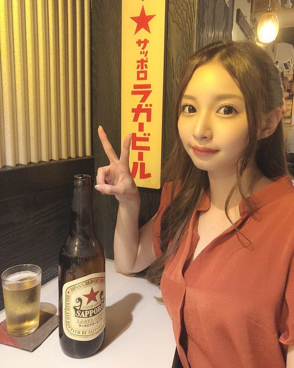 川井優沙さんのインスタグラム写真 - (川井優沙Instagram)「. サッポロラガービール🍻 トップスは #cohina . #ビール #beer #夏だね」7月3日 20時58分 - yuusa_kawai