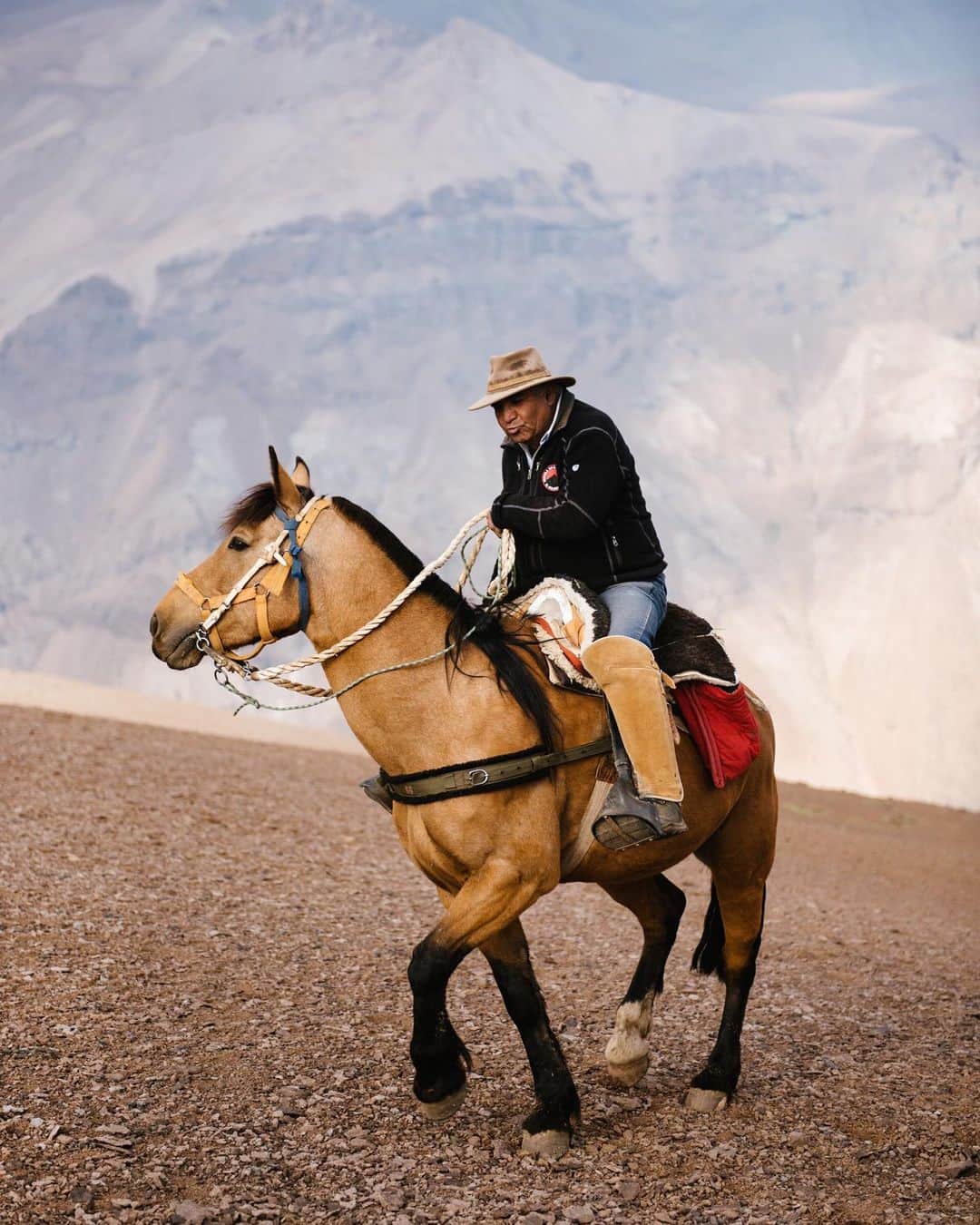 National Geographic Travelさんのインスタグラム写真 - (National Geographic TravelInstagram)「Photo by @max.lowe I A gaucho wheels his buckskin stallion amid the desolate rocky slopes and moraines of the high chilean Andes. Human partnership with animals is rooted incredibly deep in our ethos and it continues to amaze me as I travel the world. From Montana to Mongolia to Chile, I see the different relationships humans have fostered with horses, as well as how we communally maintain the art from that was born from the ancient advantage of taking to their backs.」7月3日 23時00分 - natgeotravel