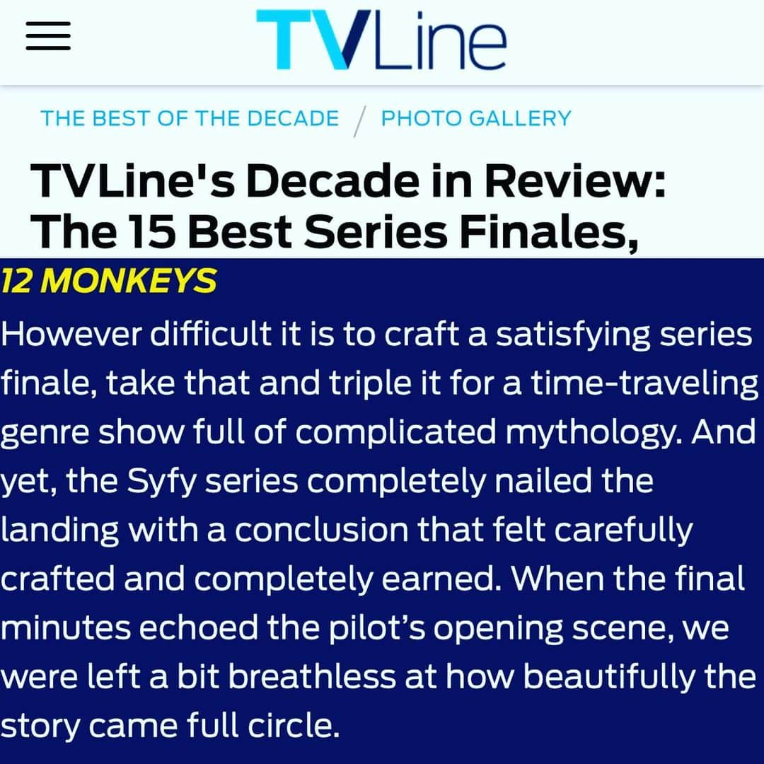 Terry Matalasさんのインスタグラム写真 - (Terry MatalasInstagram)「Thanks @tvline! #12Monkeys」7月4日 1時52分 - terrymatalas