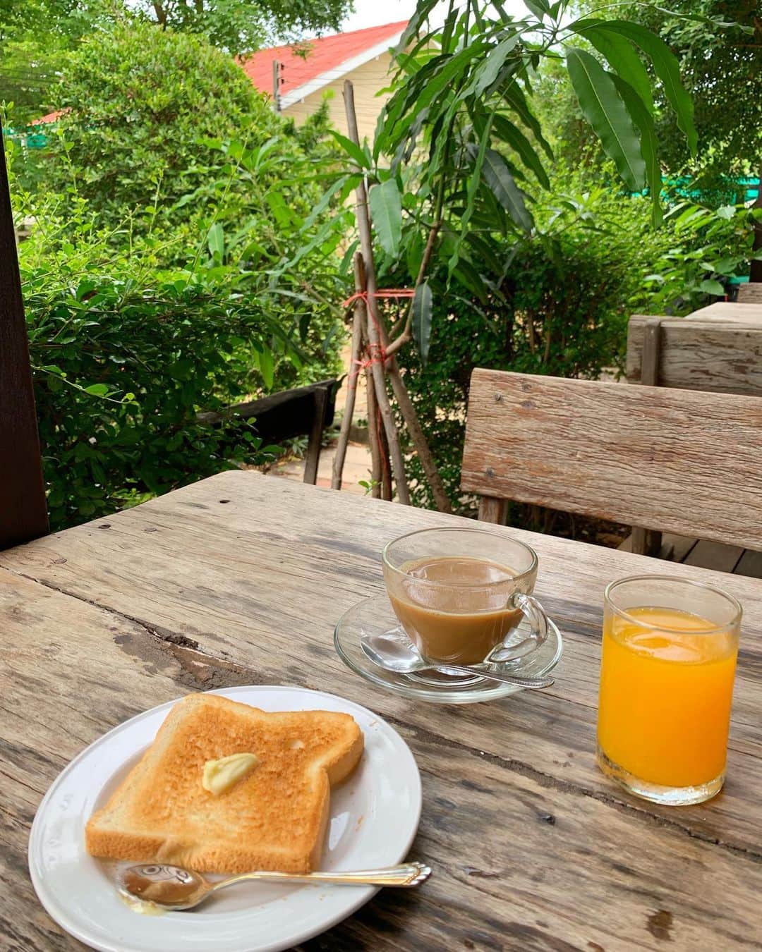 松本未夢さんのインスタグラム写真 - (松本未夢Instagram)「Breakfast 😋☕️🧡 . . 朝ご飯、いろいろ用意してくれていたけど、トースト焼けたらピョーンって飛び出ててくる機械があって😍2回くらいリピートした😂 . 焼きたての食パン with バターって何でこんなに美味しいの💕🙈 . . . . #mimu #mimusdiary #trip #myadventure #happy #summer #Thailand #pattaya #breakfast  #loveandpeace #1人旅 #タイ #旅行 #冒険 #島 #早朝の朝ご飯」7月4日 13時31分 - miiimuuu_chan