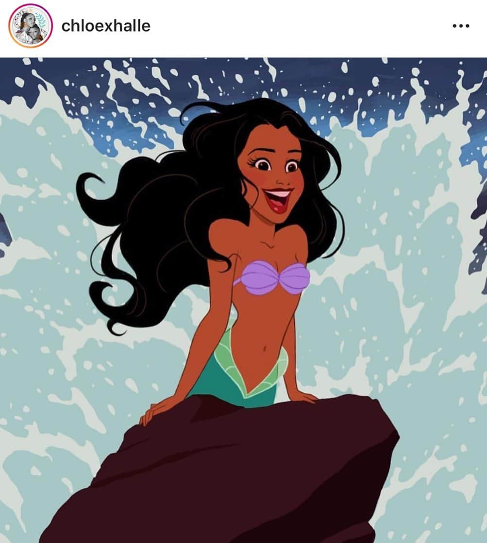 ウィニー・ハーロウさんのインスタグラム写真 - (ウィニー・ハーロウInstagram)「It’s times like this I’m proud to live in 2019 Ariel i.e. the little mermaid is black y’all @chloexhalle I’m so proud of you thank you @disney for allowing the youth to see we can ALL be princesses 😭❤️🙏🏽 (side note, what if she had shrinkage when she came out the water 🤣😭 I’d LIVE!)」7月4日 7時16分 - winnieharlow