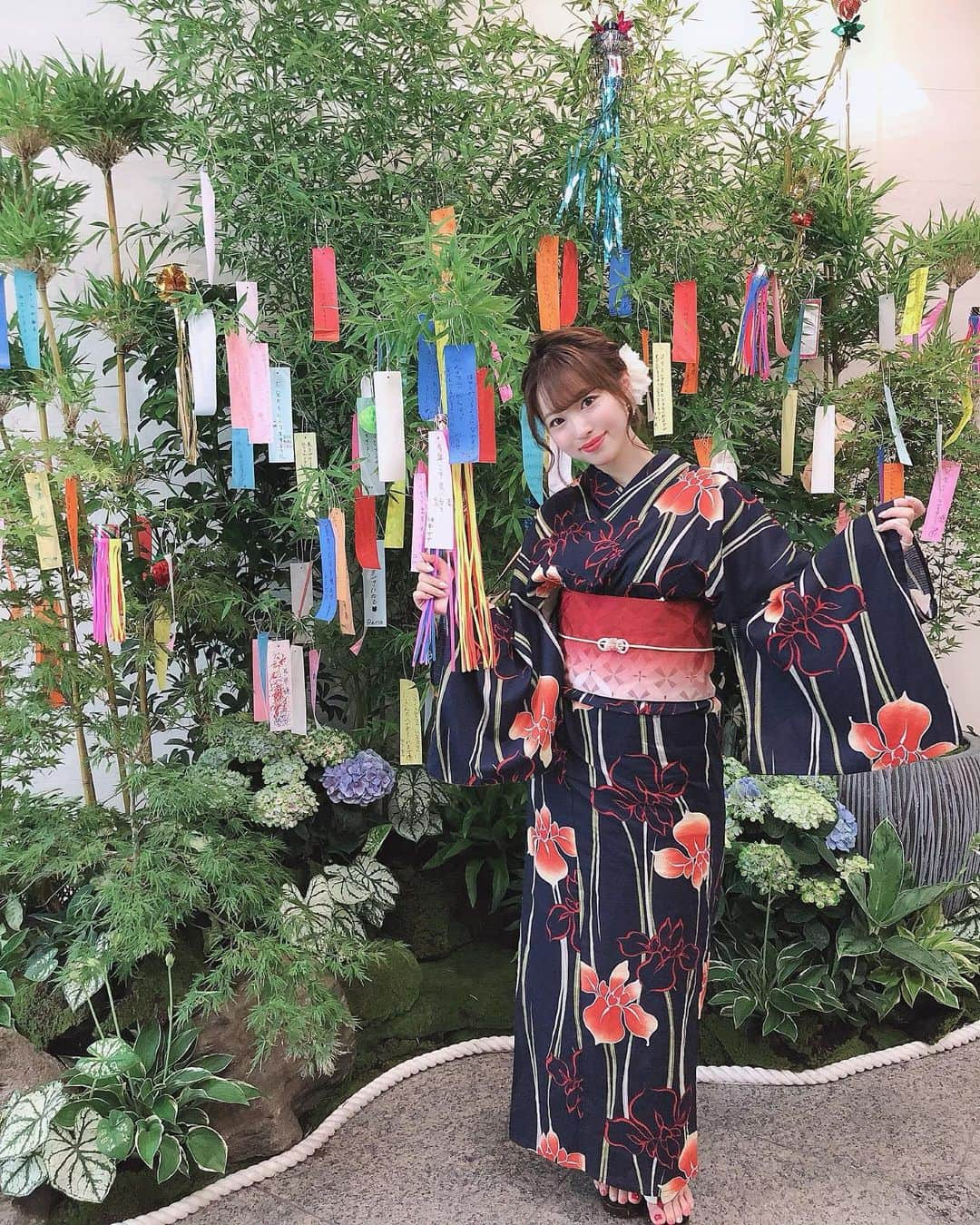 清里千聖さんのインスタグラム写真 - (清里千聖Instagram)「. PEEPS!勝手にTANABATA STATION🌠💕. 今年はまだ短冊に願い事を書いていません🥺🎋💕. みんなは？😗💕. #zipfm #peeps #七夕 #笹の葉 #短冊 #🎋 #願い事 #浴衣 #後ろ姿 #instalove」7月4日 9時16分 - chiseikiyosato