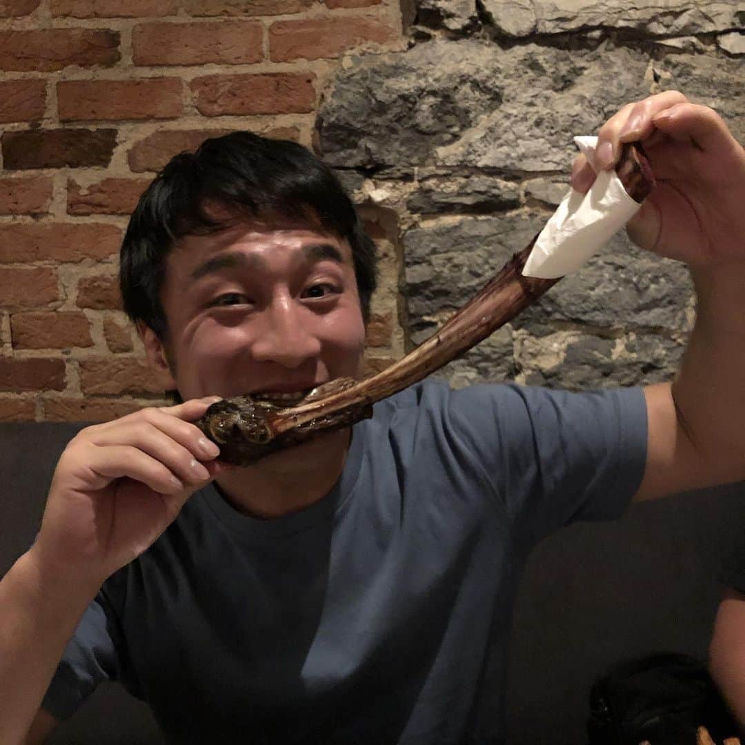 吉田秀彦のインスタグラム：「減量なのに肉食い過ぎ🥓🥩」