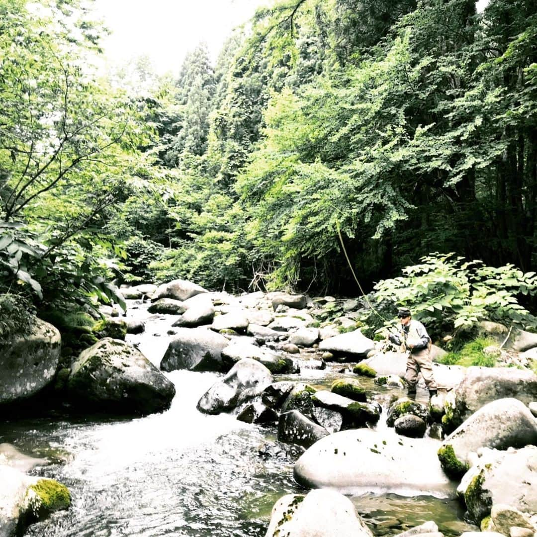 高橋幸宏さんのインスタグラム写真 - (高橋幸宏Instagram)「One day, fly fishing 実は渓流は久し振り。 東北、秋田の川にて,,, #flyfishing  #おとこばかり  #fishingcafe」7月4日 15時40分 - room66_yukihiro