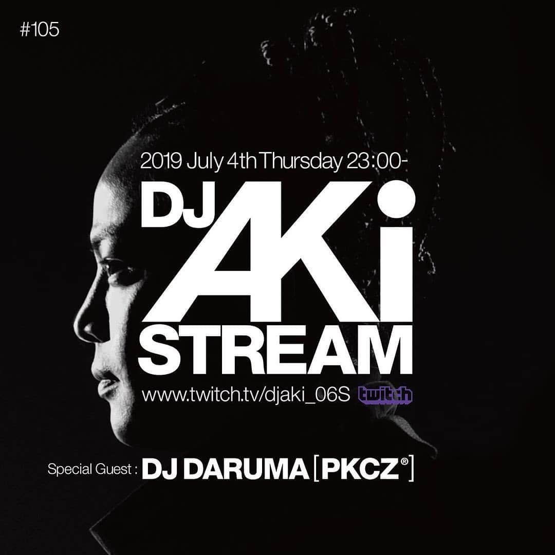 DJ DARUMAのインスタグラム：「今夜AKi君の #Twitch の番組に お邪魔して対談します🙂  Regram: @djaki  DJ AKi Stream on #Twitch feat.DJ DARUMA is streaming from 23:00- tonight!! 今夜の番組は、明後日迎えるEdge HouseのレジデントDJ、ダルマ君と対談します！明後日のVision Deep Spaceで開催するFLや今後の東京クラブシーンについて色々と聞いてみたいと思います。」