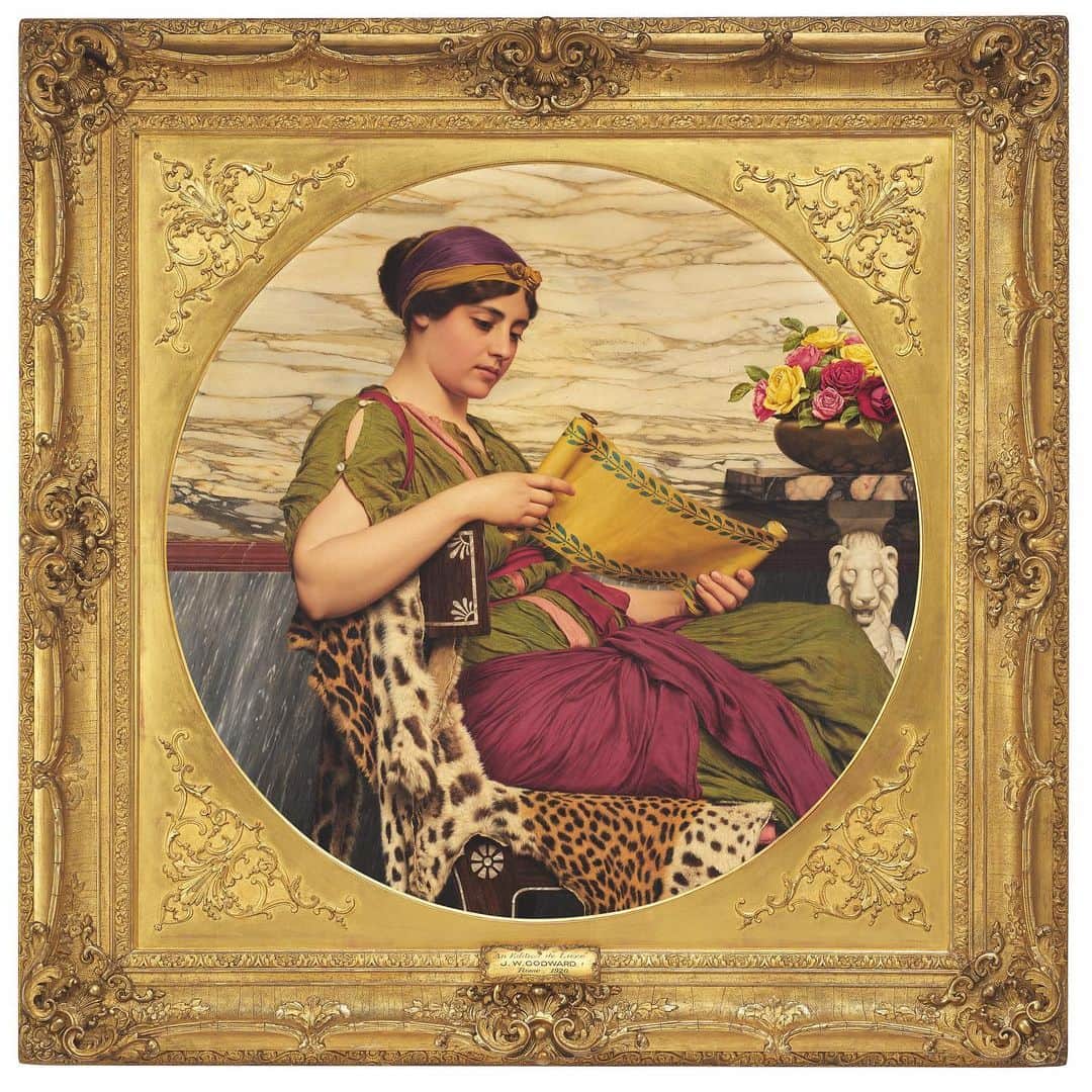 サザビーズさんのインスタグラム写真 - (サザビーズInstagram)「Painted in 1920, ‘An Edition de Luxe’ is John William Godward’s last tondo painting, unlocated when Vern Swanson published his first monograph on Godward in 1997 but reproduced in its full glory in his revised book of 2018, where he describes it as a ‘masterpiece’. Godward’s great technical skill, and his calling card, was in rendering fabrics in exquisite detail and contrasting soft, warm skin with cool polished marble. _ A shy man, Godward had began to withdraw from the public eye by the opening decade of the 20th century. Enjoying commercial success during his lifetime and with no need to please the critics, he was able to paint what he wanted: languid ladies in Roman garb surrounded by beautiful objects and #flowers. _ This opulent work is the star lot of our #Victorian, #Pre-Raphaelite and #British #Impressionist Art sale in #London on 11 July. #SothebysVictorian」7月4日 18時21分 - sothebys