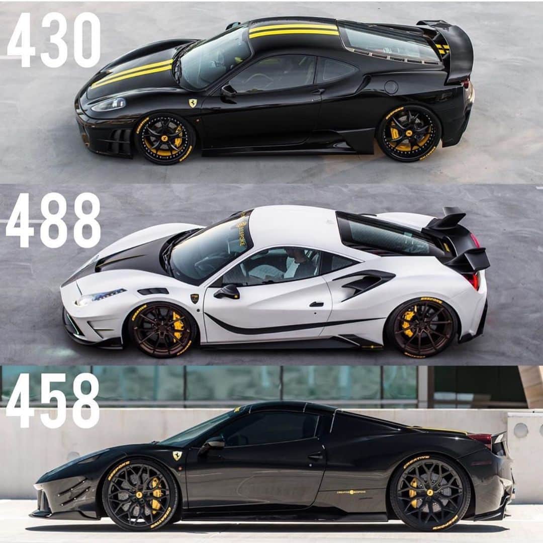 CarsWithoutLimitsさんのインスタグラム写真 - (CarsWithoutLimitsInstagram)「What’s your choice from @creativebespoke ? F430, 458 or 488  Check them out for more build #carswithoutlimits #creativebespoke #cbclub」7月4日 21時00分 - carswithoutlimits