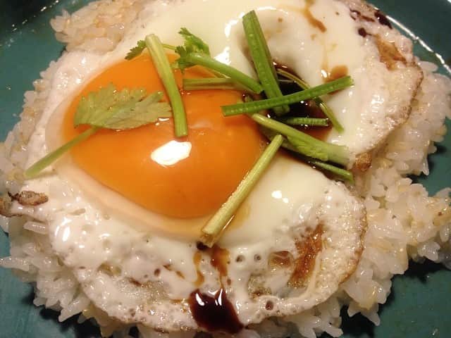 のインスタグラム：「最後は #チキンライス の #ご飯 に #目玉焼き をのっけて #パクチー を散らし、#タイ風 の味で。美味しかったです。また #東南アジア に行きたくなりました。#満腹 まで食べられて今日も #幸せ です。@shokunincom  #職人ドットコム #京都 #京都市 #手仕事 #暮らしの道具 #そうだ京都行こう #暮らしを楽しむ #京都旅行 #京都巡り #京都観光 #京都散策 #京都散歩 #モノづくり #ものづくり #工芸品 #民芸 #民藝 #民芸品 #手工芸 #日本製」