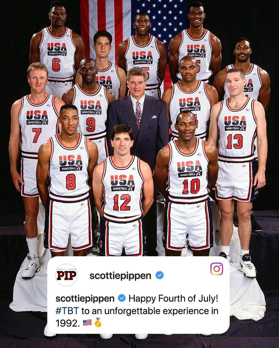 スポーツセンターさんのインスタグラム写真 - (スポーツセンターInstagram)「What a team 🥇 Scottie Pippen with the July 4th TBT. (via @scottiepippen)」7月5日 8時48分 - sportscenter