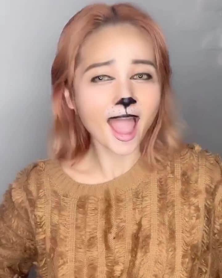 のインスタグラム：「. . #earth . . #makeup #animalchallenge #animal #lion #zeebra #ものまねメイク #tiktok #cosplay #cosplayer」
