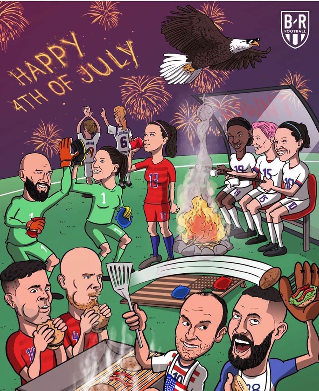 クリント・デンプシーのインスタグラム：「Repost from @brfootball #Happy4th #whowantsaburger」