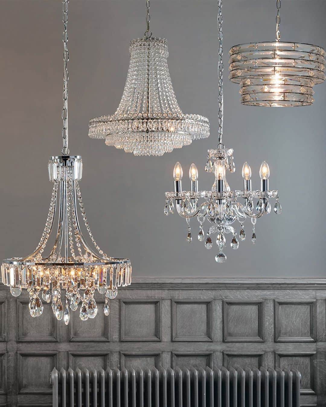 ローラアシュレイのインスタグラム：「Chandelier or Pendant? Contemporary or Classic? What is your favourite style of lighting? Take a vote in the comments below!」
