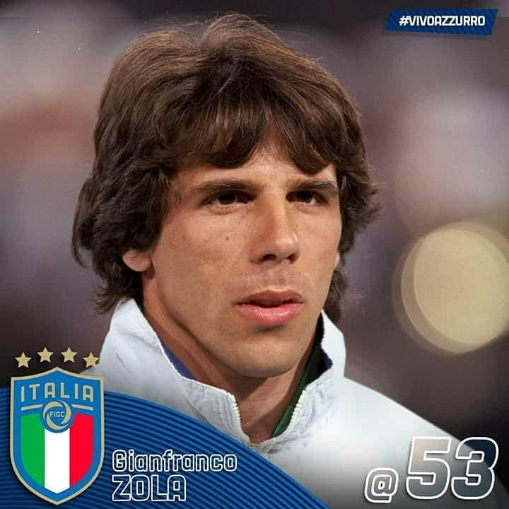 サッカーイタリア代表さんのインスタグラム写真 - (サッカーイタリア代表Instagram)「🎂 Buon compleanno a Gianfranco #ZOLA per i suoi 5⃣3⃣ anni! 🇮🇹 35 presenze in #Nazionale ⚽️ 10 #gol 🥈 #Mondiale, #USA1994 . 🗓 #Oliena, #5luglio 1966 . . #Azzurri #VivoAzzurro #Italia」7月5日 17時44分 - azzurri