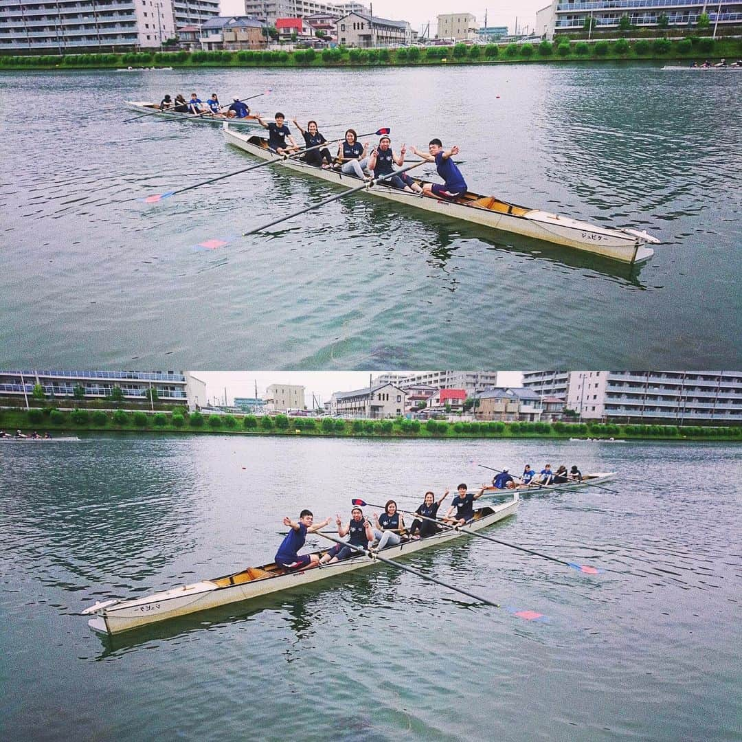 神田れいみさんのインスタグラム写真 - (神田れいみInstagram)「🚣🏻‍♂️🚣🏻‍♂️🚣🏻‍♂️🚣🏻‍♂️ #水上運動会 こと #レガッタ 💙 ボート部指導のもと練習したら なんだかコツを掴んだ気がして 「私、才能あるかも...。」と内心思っていました。笑 ・ ですが昨日。 指導してくれた方とインドカレー屋さんで偶然会い、 聞くと彼は医学部の学生さんだそう。 ・ 振り返れば 彼の教え方がとっっっても上手だったのであって🤣🤚🏻 私に才能があった訳ではない。恥ずかしい〜！笑 ・ と、いう話をして 来年も教えて下さいとお願いしました。楽しかった💞 ( 結果は予選敗退。)」7月5日 18時15分 - kandareimi