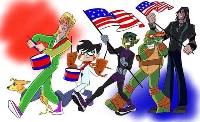 グレッグ・サイプスさんのインスタグラム写真 - (グレッグ・サイプスInstagram)「Cartoons will save the world! #DogBlessAmerica! Art by @dunganbrett #peaceloveanimals @wingmancipes 💚 #Happytaxrevoltday 🇺🇸」7月5日 10時15分 - gregcipes