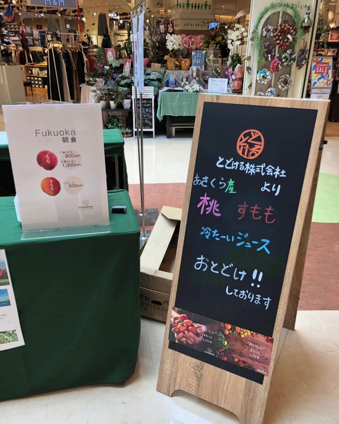 福岡超新鮮野菜/フレラボ薬院店のインスタグラム：「本日〜15日(月)まで木の葉モール橋本さんでイベント出店をさせて頂きます😄  朝倉産の果物や加工品を販売しております🍑🍹 お近くの方は是非、お立ち寄りください‼️ . . #木の葉モール橋本#福岡#朝倉#うきは#とどける株式会社」