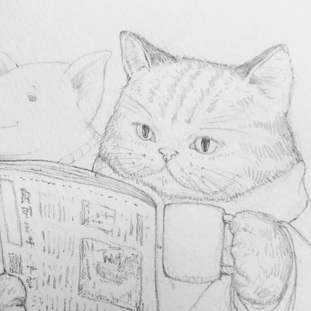 D[di:]のインスタグラム：「あーねこさわりたいねこさわりたいねこさわりたい ぶちゃでもいいからねこさわりたい てかぶちゃねこさわりたい (ねこ触れる機会がおとずれる呪文より  2.最近、ハマりまくりの中華蕎麦サラダ胡麻味噌パクチーあじ🐷ちゃんのせ🥗やば最高❤️ 3.ここばっかし使ってるらしい  #d_official #illustration #animalillustration #catillustration #ぶちゃねこ すき #ねこ欠乏症 #ルーちゃんとクリスマスツリー」