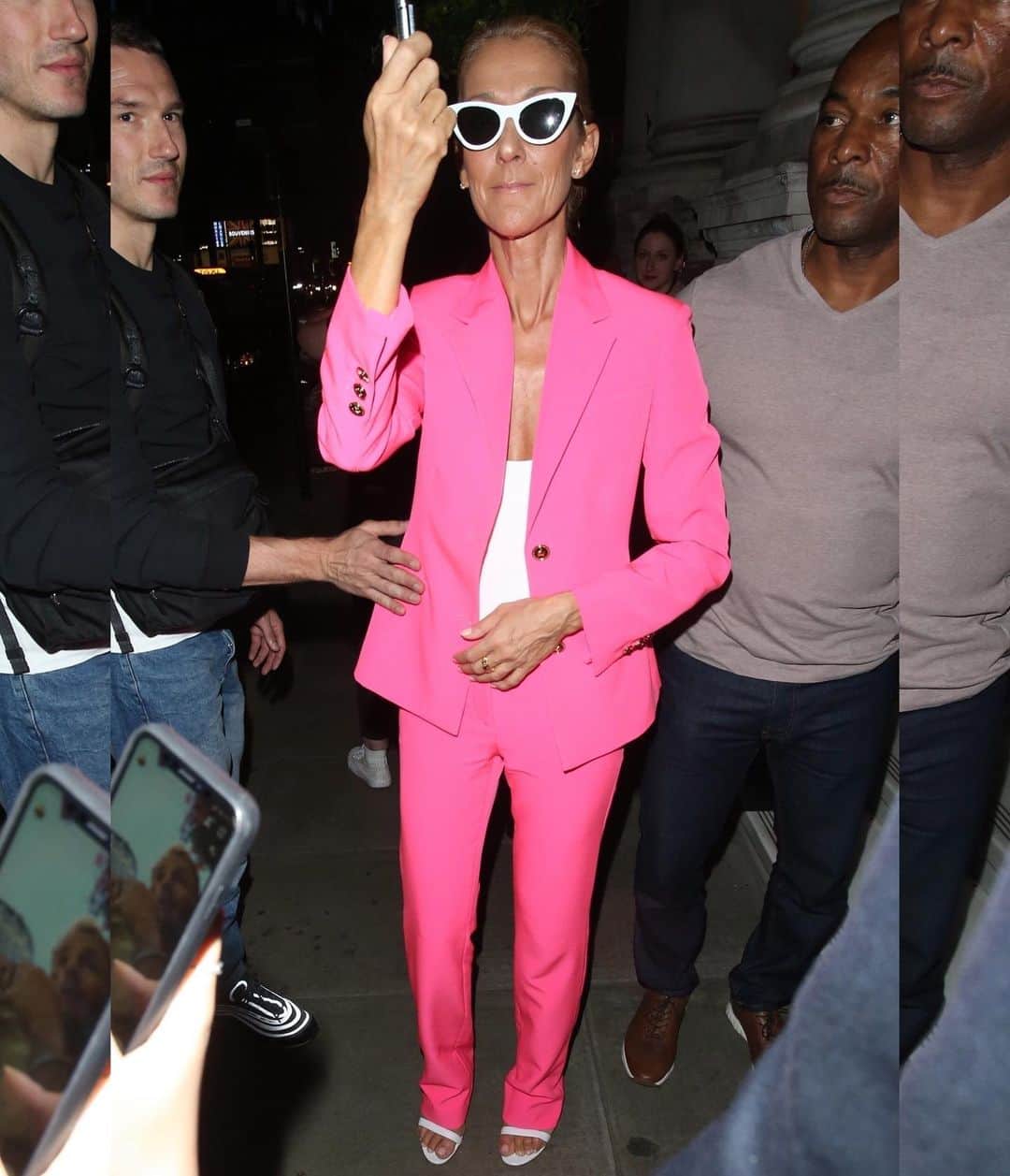 Just Jaredさんのインスタグラム写真 - (Just JaredInstagram)「@celinedion dons a bright pink suit while greeting fans outside of her hotel in London! #CelineDion Photos: Backgrid」7月6日 3時41分 - justjared