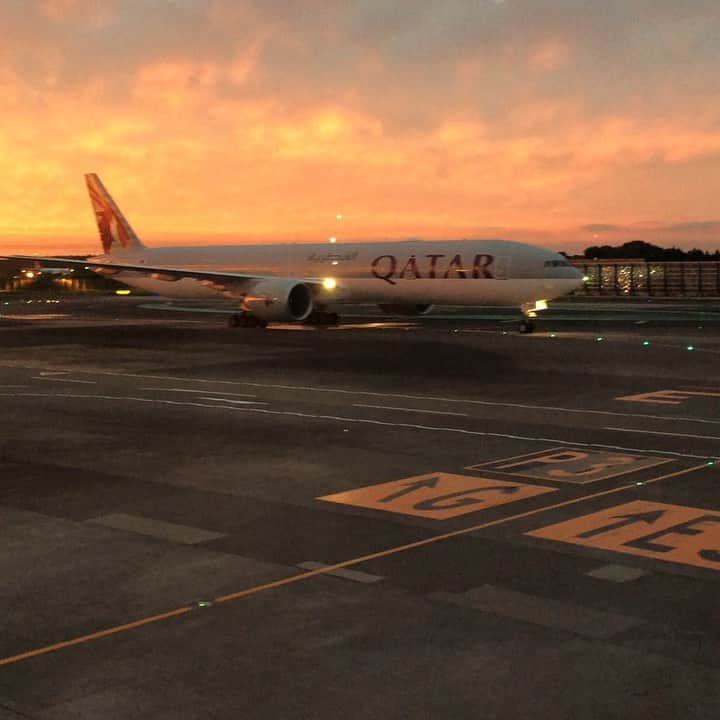 コディ サンダーソンのインスタグラム：「Goodbye Asia!  See you sooner than later.  #japan #sunset #Narita #navajo」